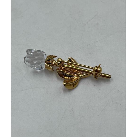 Swarovski Crystal Memories Gold
Plated Crystal Clear Rose Brooch in
Original Box - Picture 6 of 16